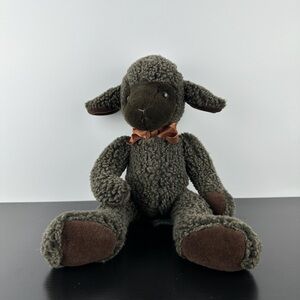 Russ Berrie Lil Trubbles Lamb Sheep 14” Brown Bow Plush Sherpa Li’l Trubble